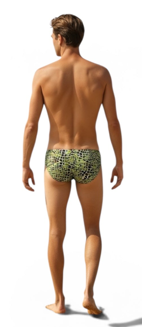 COLYN Low Rise Bikini Swim Brief —Moss Mosaic
