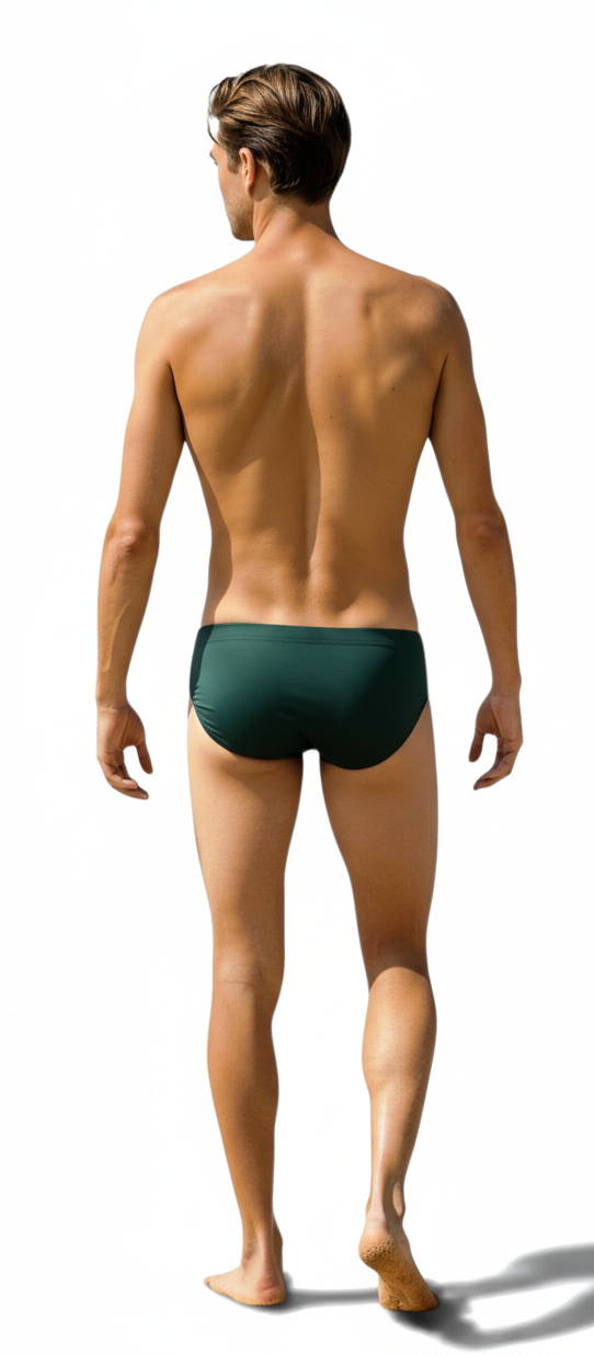 COLIN Low Rise Bikini Swim Brief —Olive Alloy