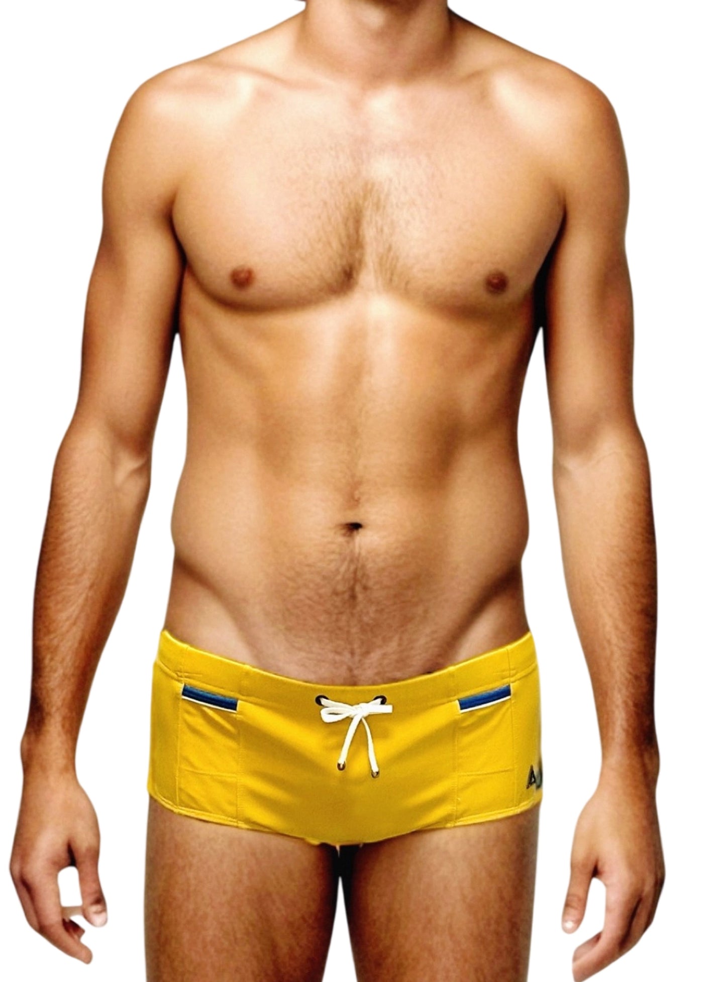 Mustard - LACHLAN Swim Brief with Cobalt Trim