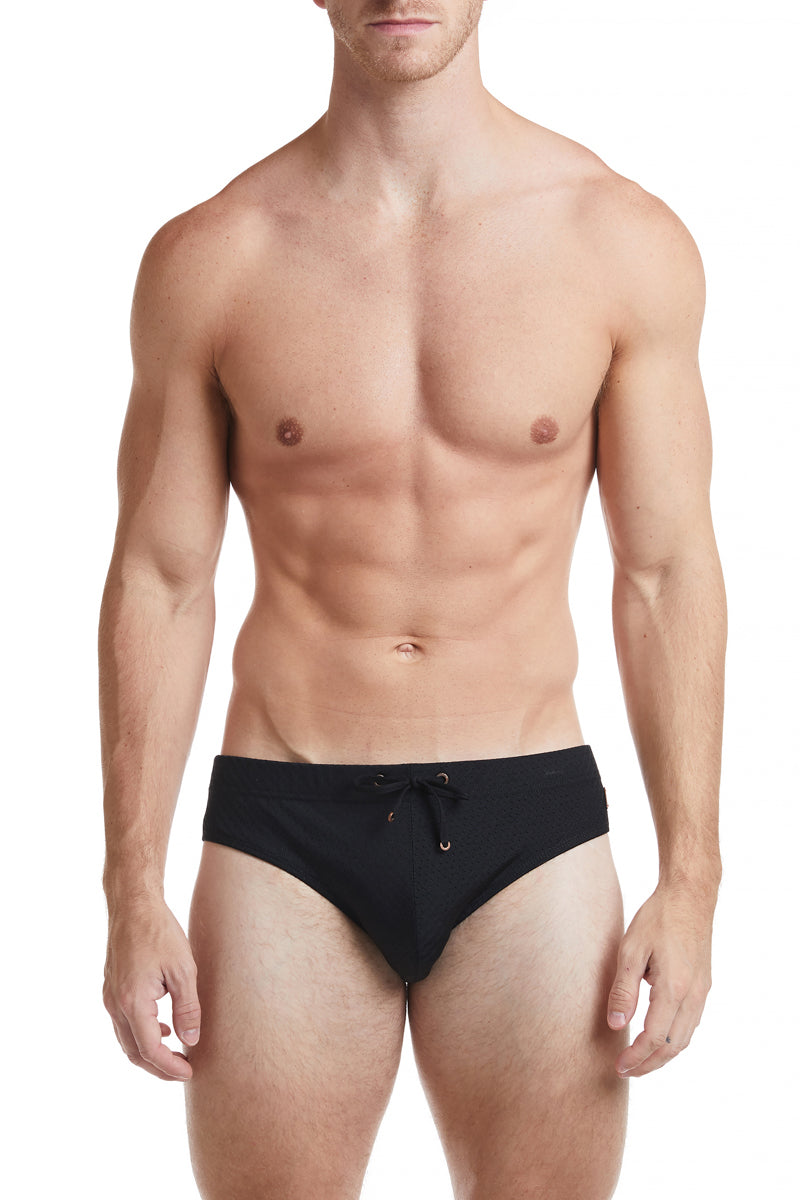 Black Athletic Mesh Bikini Swim Brief
