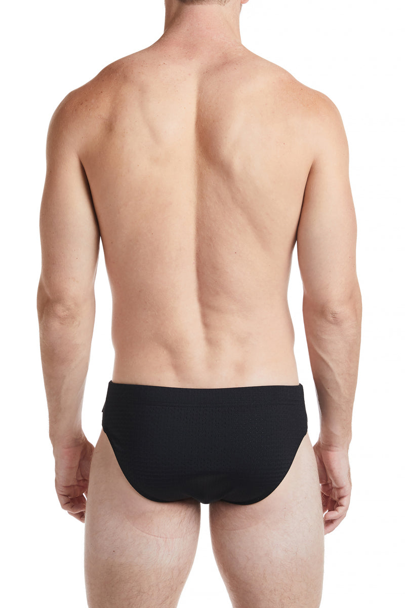 Black - COLYN Low Rise Athletic Mesh Bikini Swim Brief