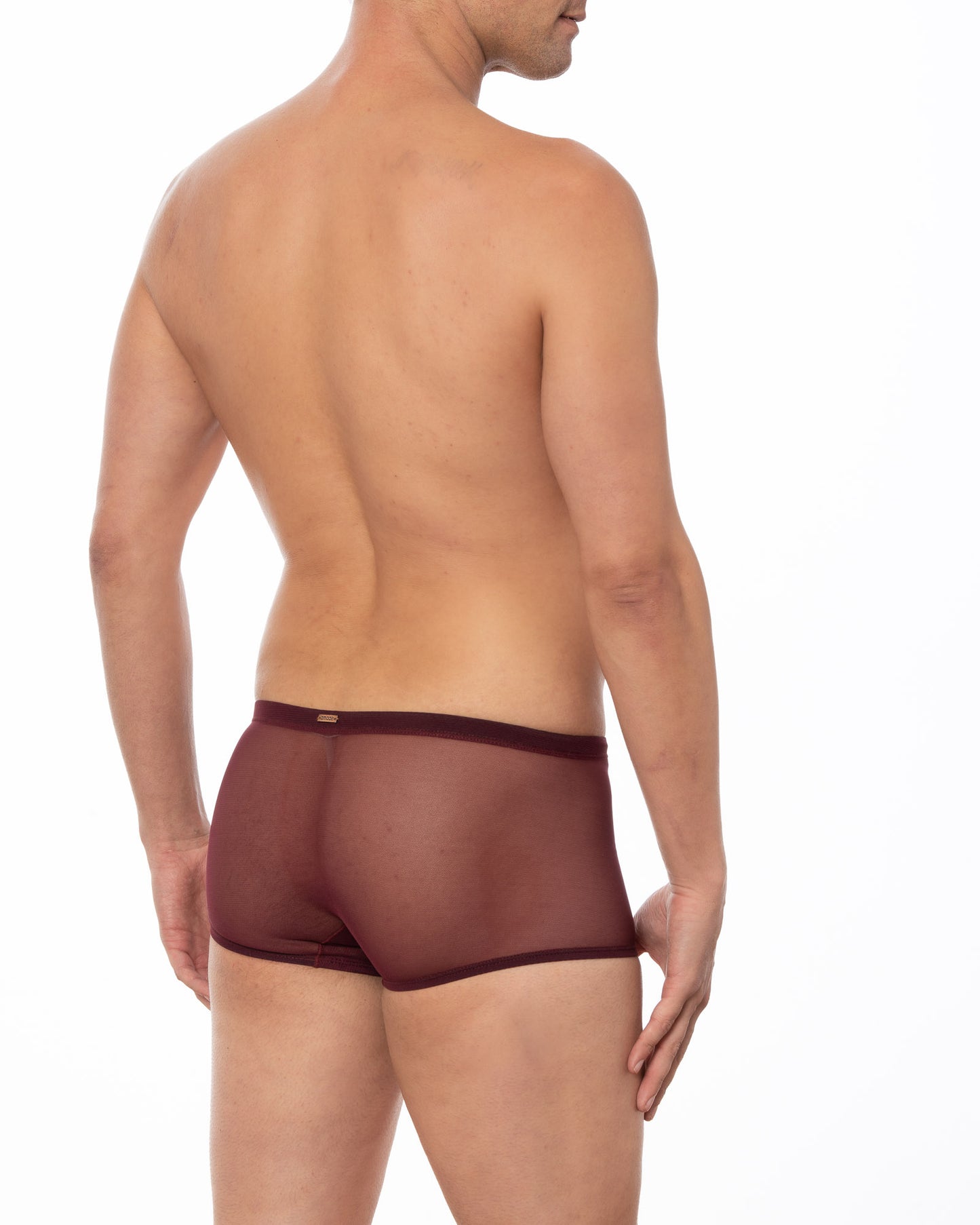 Merlot Sheer Mesh Boxer Brief