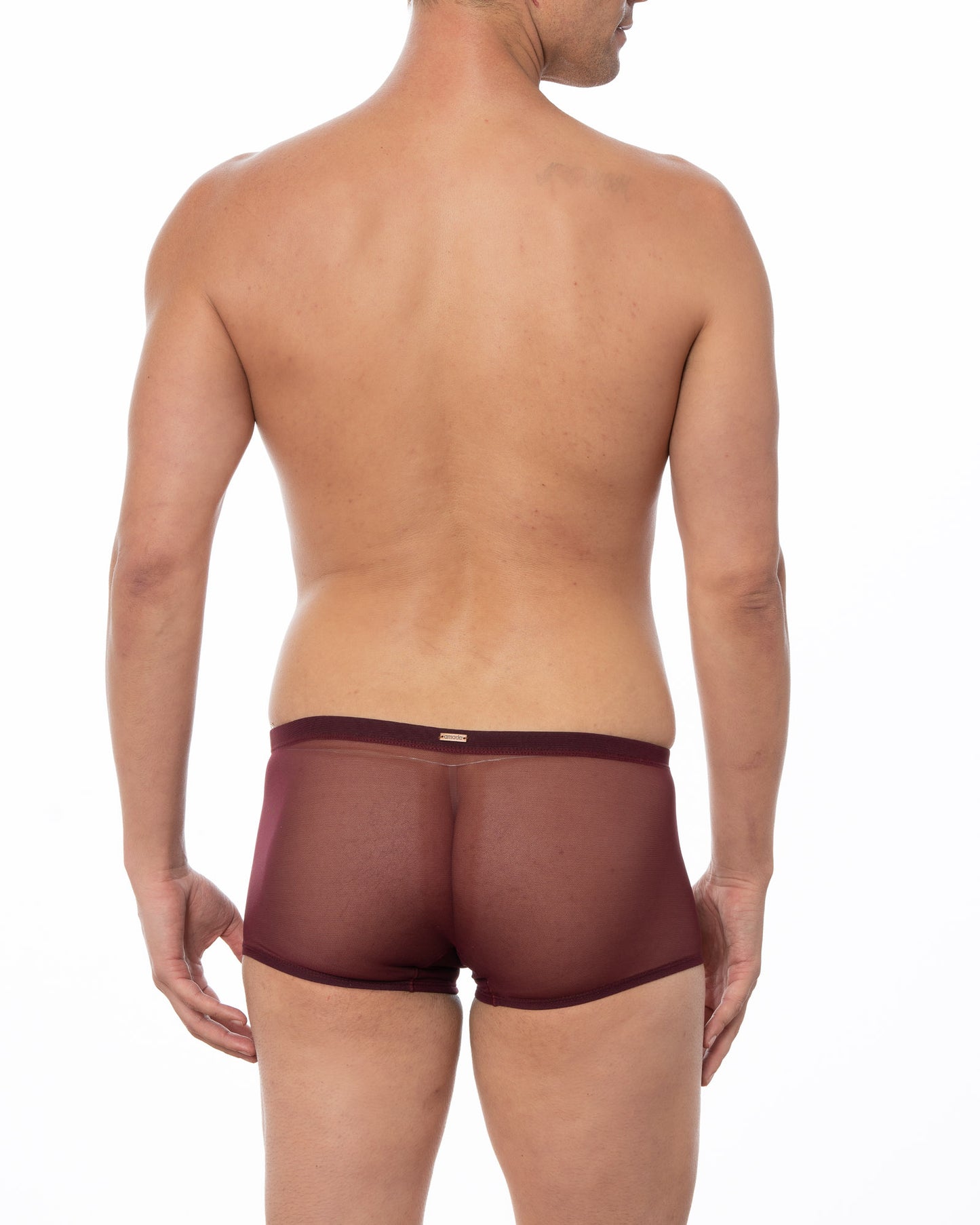 Merlot Sheer Mesh Boxer Brief