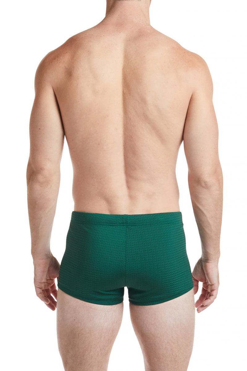 Best Seller - Green - LANDON Athletic Mesh Square Cut Swim Brief