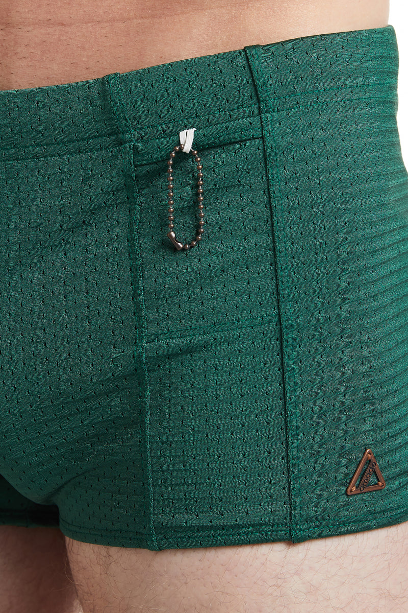 Best Seller - Green - LANDON Athletic Mesh Square Cut Swim Brief
