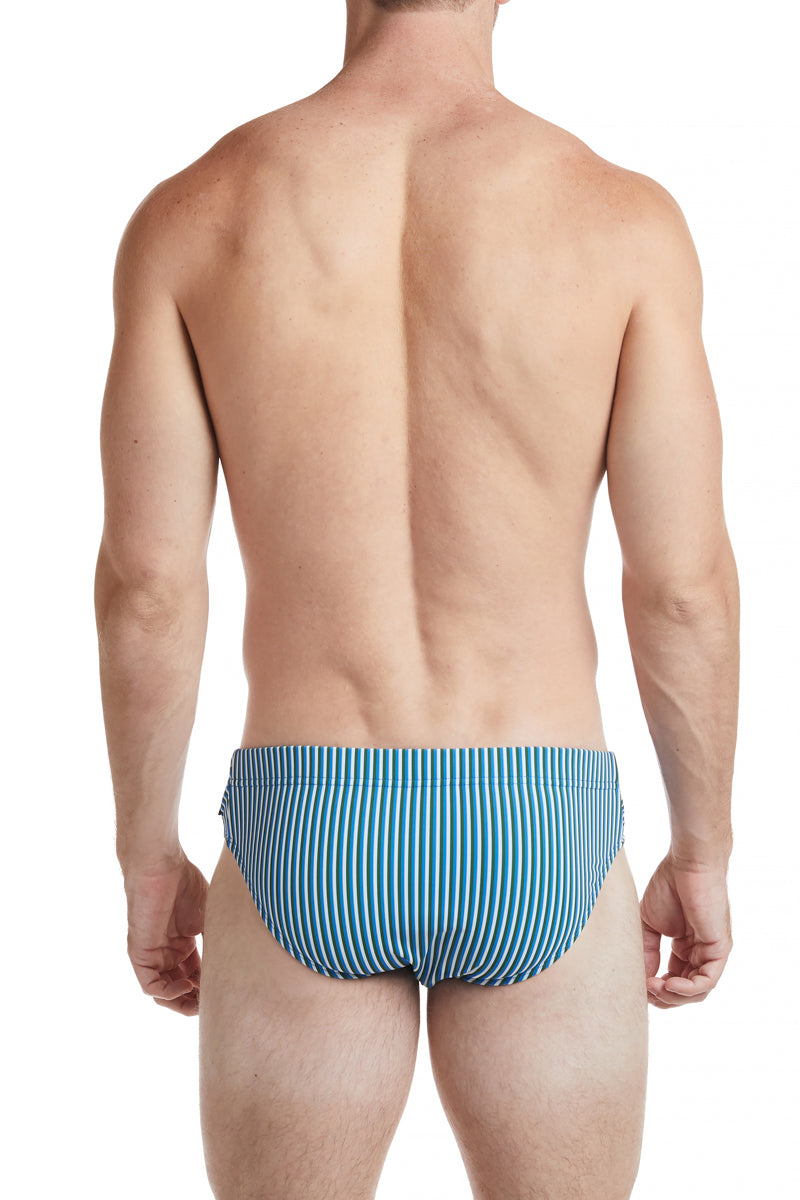 Best Seller - Green Pinstripe - COLYN Low Rise Bikini Swim Brief
