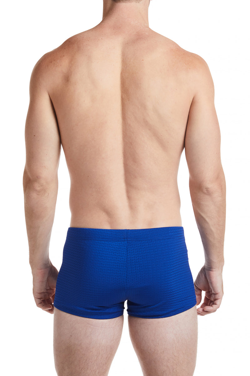 Best Seller- Sapphire Blue - LANDON Athletic Mesh Square Cut Swim Brief