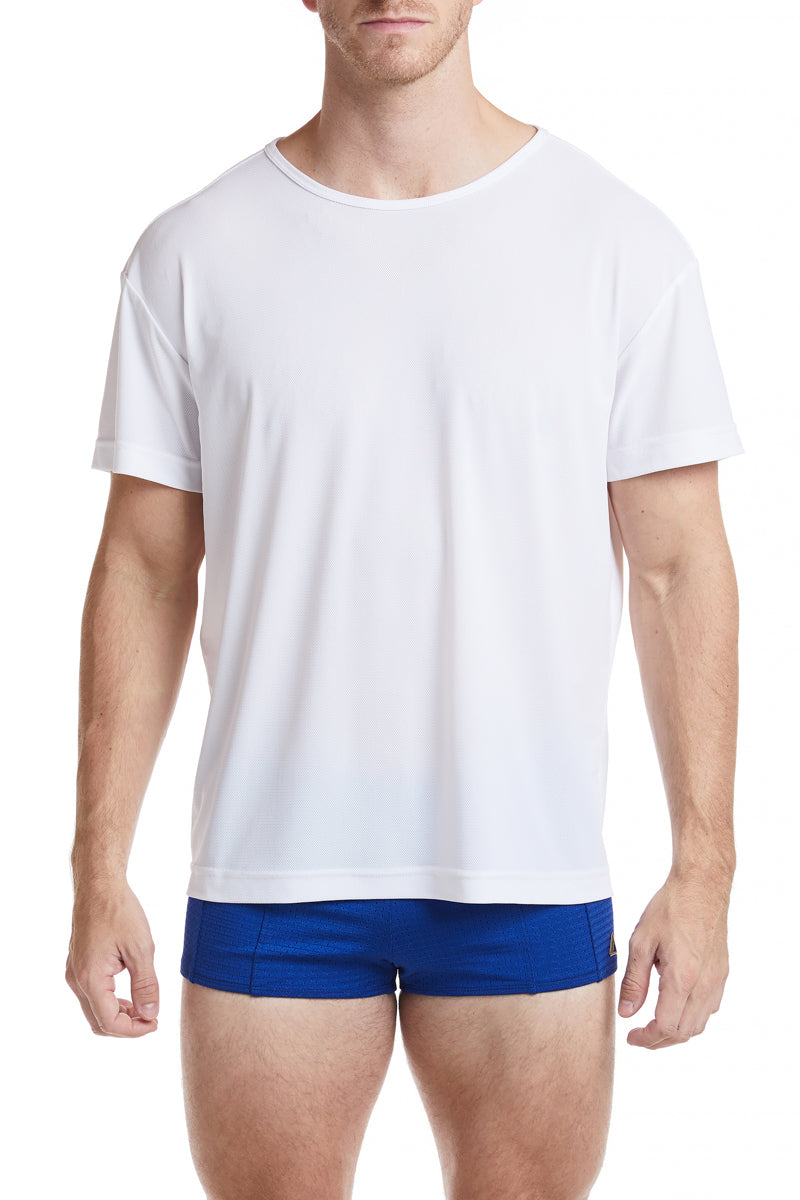 White Sheer Mesh Sport T-Shirt