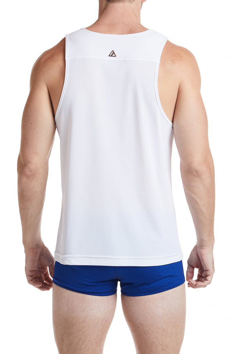 White Sheer Mesh Sport Tank