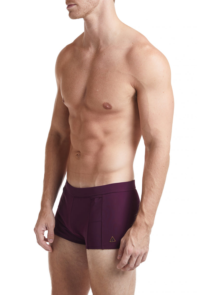 SOLID Merlot - LANGSTON Square Cut Swim Brief