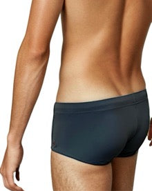 Grey - LACHLAN Low Rise Swim Brief with Pink Trim