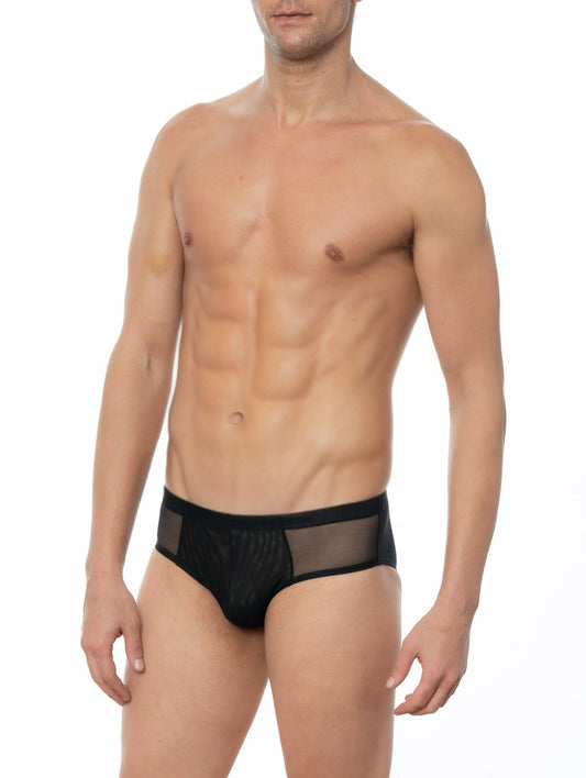 Black - JASPER Sheer Mesh Bikini Brief