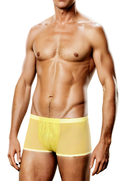 GRANT Lemon Yellow Sheer Mesh Boxer Brief | Amade Swim