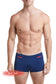 Best Seller - Navy - LANGSTON Square Cut Swim Brief with Red Trim