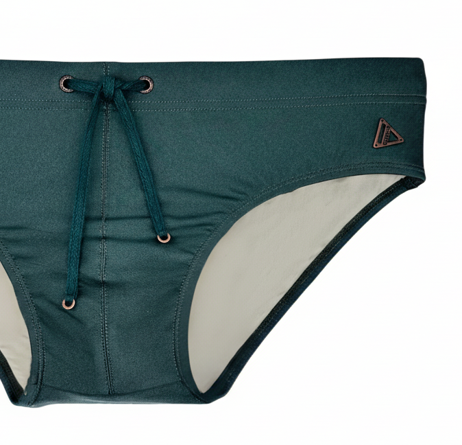COLIN Low Rise Bikini Swim Brief —Olive  Alloy