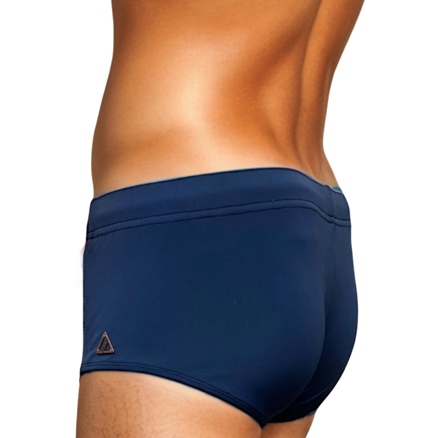 Navy - LACHLAN Low Rise Swim Brief with Red Trim