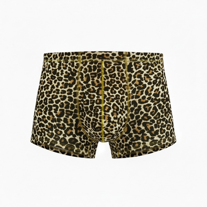 Leopard Print GRANT Sheer Mesh Boxer Brief | Men’s Underwear