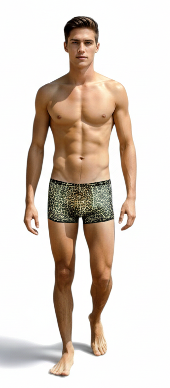 Leopard Print - GRANT Sheer Mesh Boxer Brief