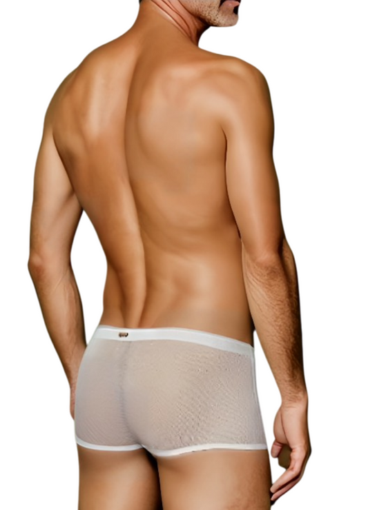White - GRANT Sheer Mesh Boxer Brief