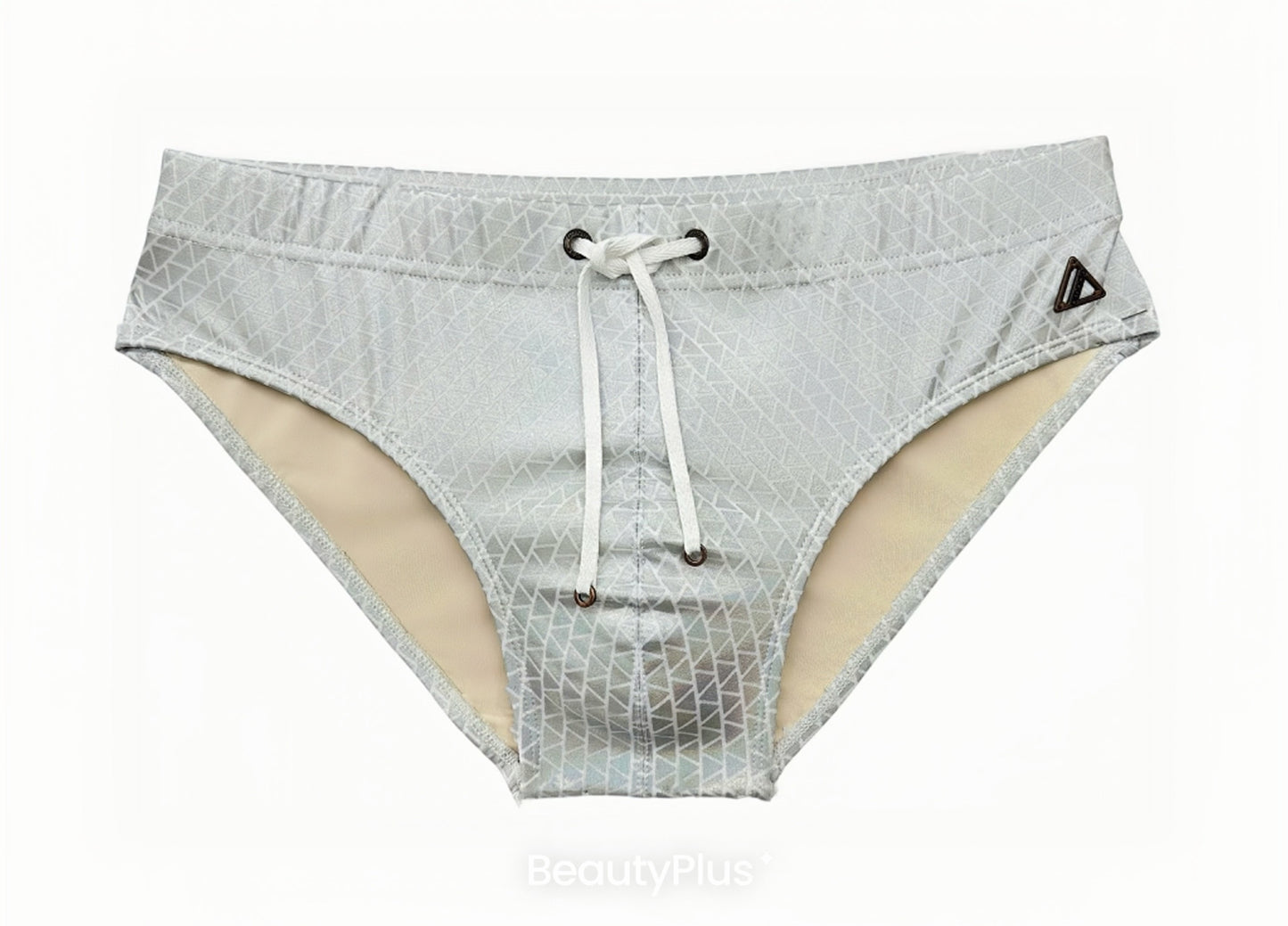 COLIN Low Rise Bikini Swim Brief - Silver Geometric l Amade Swim