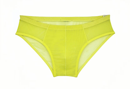 JASPER Lemon Yellow Sheer Mesh Bikini Brief | Amade Swim