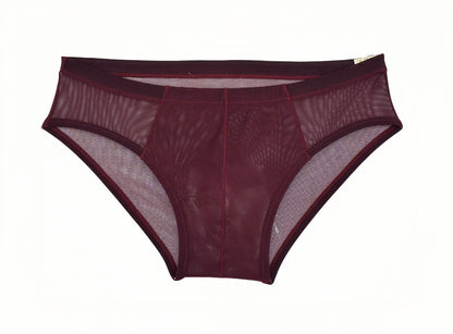 JASPER Wine Sheer Mesh Bikini Brief | Amade Swim