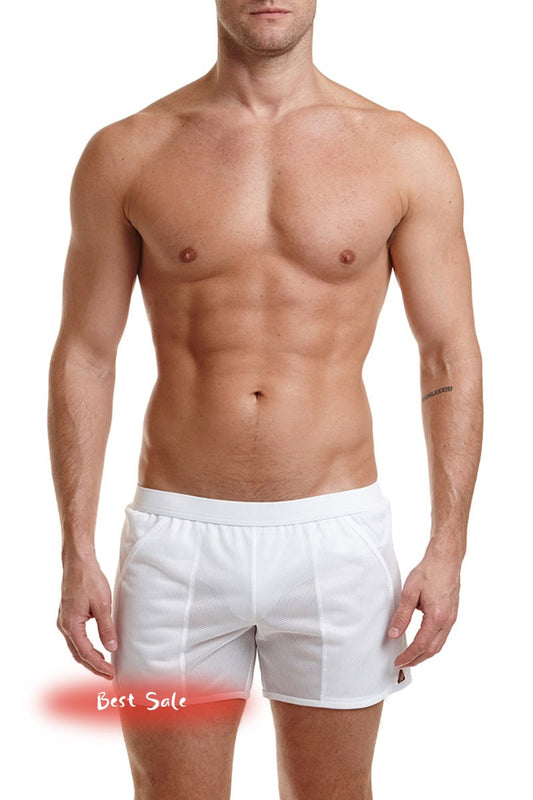 Best Seller - White HUGH - 4 Inch Mesh Short