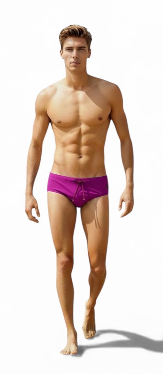 COLIN Low Rise Bikini Swim Brief —Magenta Glow