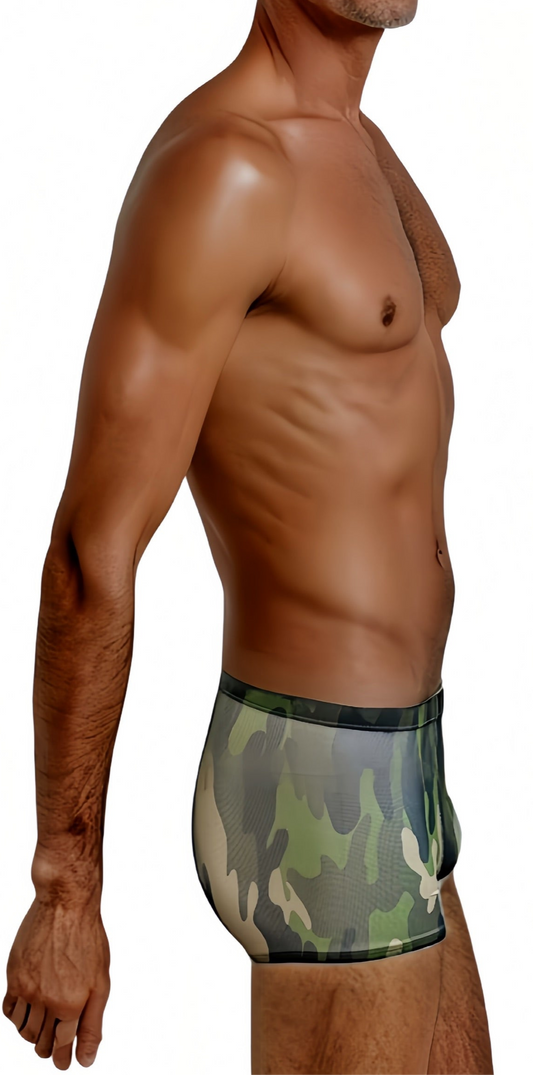Camo Print - GRANT Sheer Mesh Boxer Brief