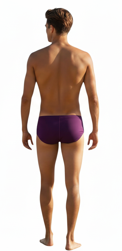 Lachlan Low Rise Swim Brief - Merlot Deep l Navy Trim