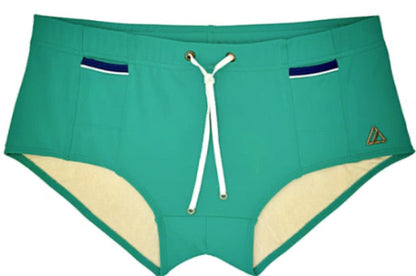Emerald - LACHLAN Swim Brief with Navy Trim