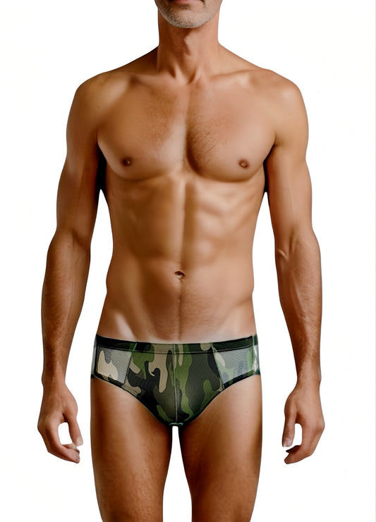 Camo - Low Rise JASPER Sheer Mesh Bikini Brief