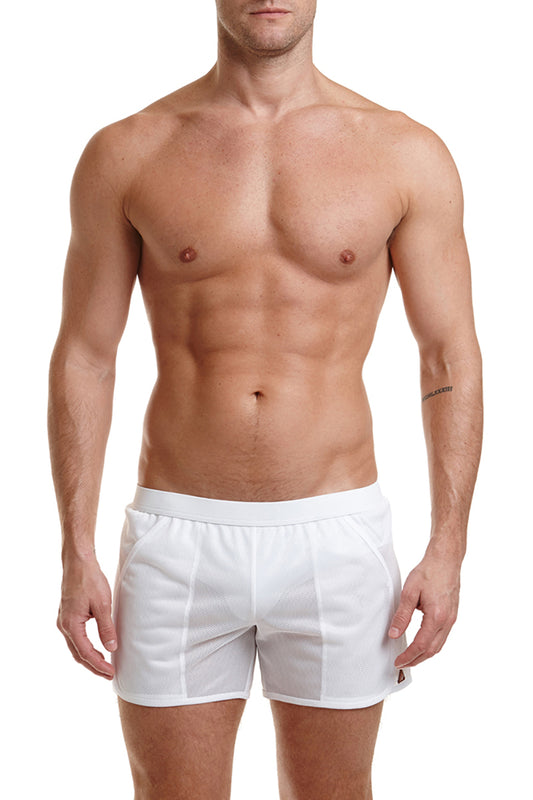White HUGH - 4 Inch Mesh Short