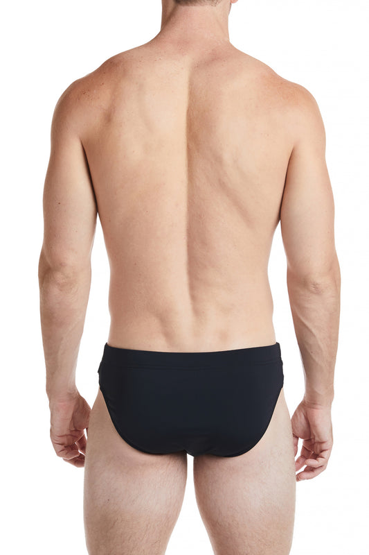 Solid Black Bikini Swim Brief