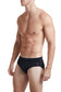 Black - CAMDEN Low Rise Bikini Swim Brief with Cobalt Trim