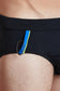 Black - CAMDEN Low Rise Bikini Swim Brief with Cobalt Trim