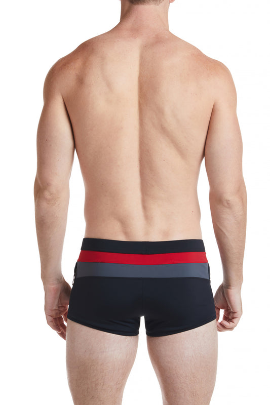 Black Color Block - EVANDER Square Cut Swim Brief