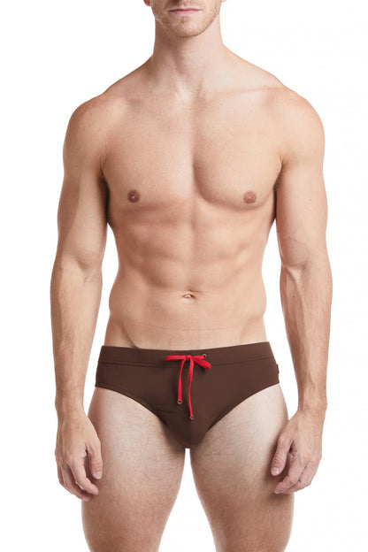 Solid Coffee Bikini Swim Brief