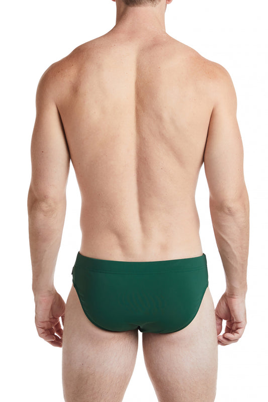 Solid Green Bikini Swim Brief