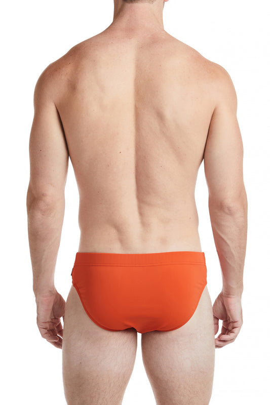 Solid Orange Bikini Swim Brief