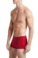 Red Athletic Mesh Square Cut Swim Brief
