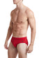 Red Bikini Swim Brief with Cobalt Trim
