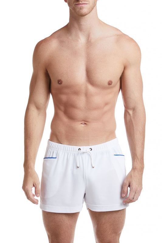 White - EMMETT Sheer Mesh Board Short