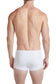 White Square Cut Swim Brief with Cobalt Trim