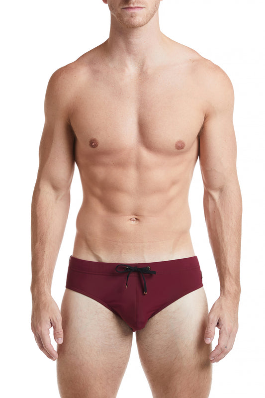 COLIN - Solid Wine Bikini Swim Brief