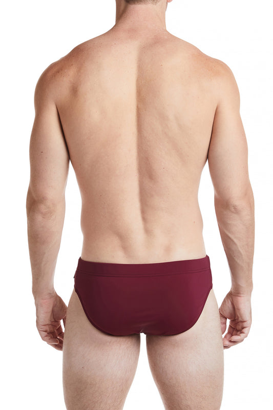 COLIN - Solid Wine Bikini Swim Brief